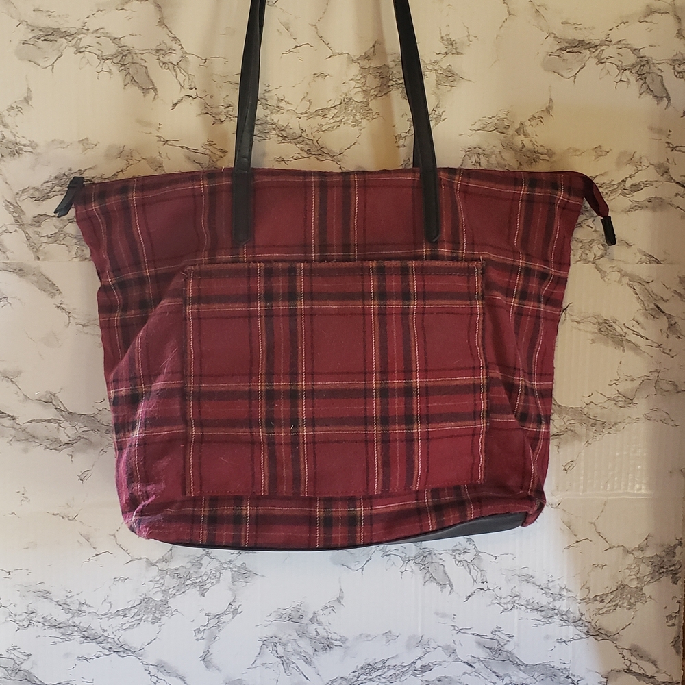 Source Unknown Red Plaid‎ Tote - Picture 2 of 2
